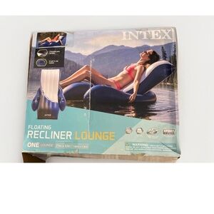 Intex Floating Recliner Lounge - Navy Blue & White
